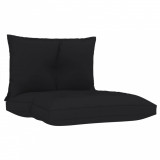 Perne de canapea din paleți, 2 buc., negru, material textil