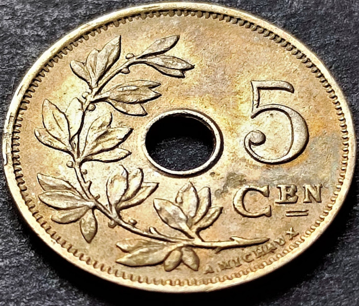 Moneda istorica 5 CENTIMES - BELGIA, anul 1927 *cod 3565 = BELGIE