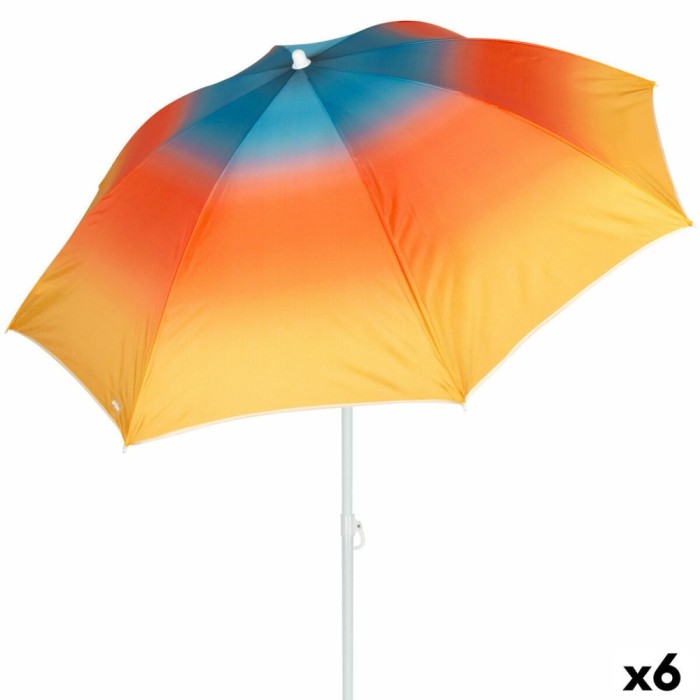 Umbrelă de plajă Aktive Multicolor 200 x 200 x 200 cm (6 Unități)