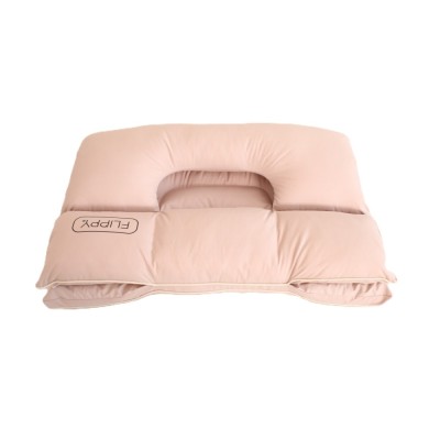Perna ortopedica 3 in 1, flippy, strat dublu, protectie cervicala, pentru adulti, 45 x 70 cm, gri foto