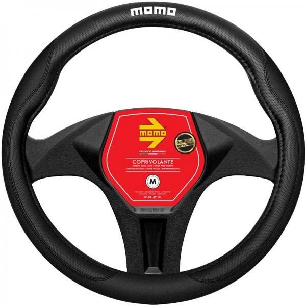 Husa volan Momo Comfort, microfibra, negru