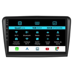 Navigatie Dedicata Skoda Superb 2 (2008-2015), 9Inch, 1Gb Ram, 32Gb Stocare, Carplay