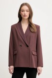 Sisley sacou culoarea maro, cu doua randuri de nasturi, uni, 2KVXLW02R