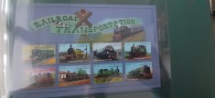 St Vincent and The Grenadines-Locomotive- serie completa,nestampilate.in bloc foto