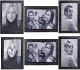 Set de 3 rame decorative cu fete schimbatoare pentru Halloween Yimojoy, PVC, negru, 25,8 x 38,5 cm