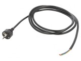 Cablu Negru 2,5m 3x1,5mm2 16A CEE 7/7 PVC