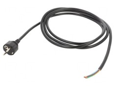 Cablu Negru 2,5m 3x1,5mm2 16A CEE 7/7 PVC foto