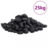 Cumpara ieftin Pietricele lustruite, 25 kg, negru, 2-5 cm