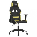 Cumpara ieftin Scaun de gaming cu masaj, negru si verde deschis, textil