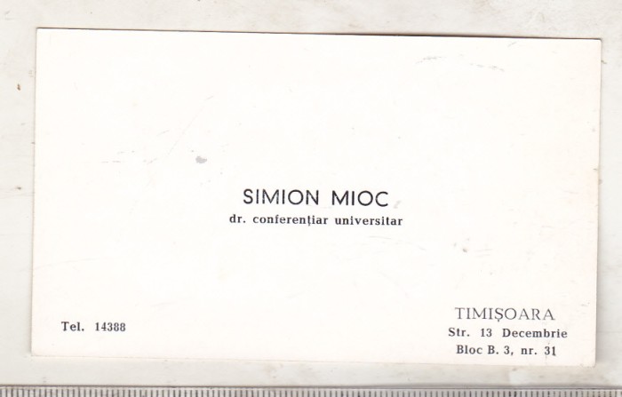 bnk div Carte de vizita cu felicitare olografa - Simion Mioc