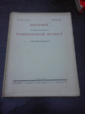 Buletinul Comisiunii Monumentelor istorice, aprilie iunie 1926 foto