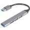 HUB extern GEMBIRD, porturi USB: USB-A 3.1 x 1, USB-A 2.0 x 3, conectare prin USB-A, argintiu, &quot;UHB-U3P1U2P3-02&quot; (timbru verde 0.8 lei)