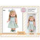 Papusa Little Kate cu bentita, rochie, si incaltari detasabile, 38 cm