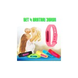 Set 4 bratari anti-tantari din silicon, multicolor