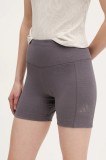adidas pantaloni scurti ALL SZN RIB femei, culoarea violet, neted, high waist, JJ1233