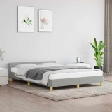 VidaXL Cadru de pat fără saltea, gri deschis, 140x200 cm, textil