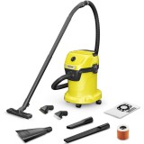 Aspirator umed-uscat Karcher WD 3 V-17/6/20, Aspirare umeda si uscata, 17l, furtun 2m, 1000W, functie de suflare, Galben/Negru