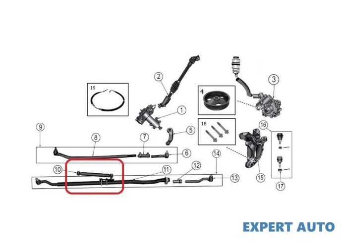 Amortizor bara de directie Jeep Wrangler 2 (1996-2008)[TJ] #1