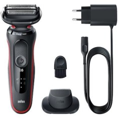 Aparat de ras electric Braun Series 5 50-R1200s, Wet&amp;amp;Dry, 1 accesoriu, Rosu/Albastru