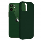 Husa pentru iPhone 12 / 12 Pro, Techsuit Soft Edge Silicone, Dark Green