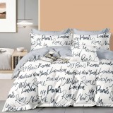 Cumpara ieftin Lenjerie de pat Percalle,pat dublu, 3 piese, cearceaf pat clasic 160cm x 240cm, cearceaf pilota 150cm x 220cm, 1 fata perna 50 x 70-PRC114.3PIESE