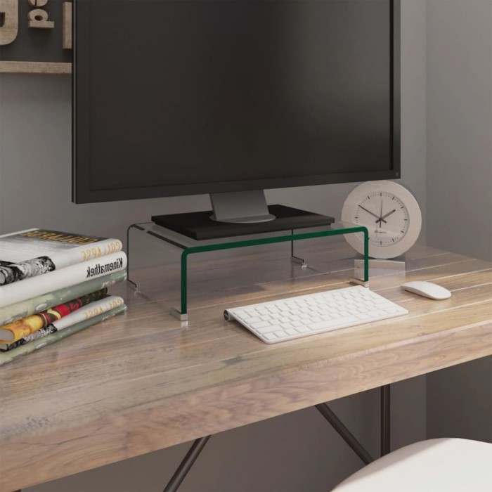 vidaXL Stativ TV/monitor, sticlă transparentă, 40x25x11 cm