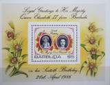 BC339, Barbuda 1986, colita regina Elisabeta a II-a