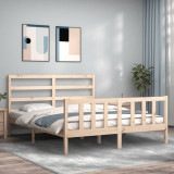 Cadru de pat cu tablie, 160x200 cm, lemn masiv GartenMobel Dekor, vidaXL