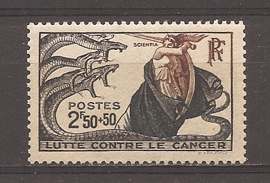 Franta 1941 - Timbru de caritate- Lupta impotriva cancerului, MNH foto