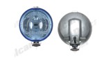 Proiector auto Wesem 12V bec H3 si Led Ring, dimensiuni 183 mm, carcasa cromata geam albastru, cu lumina de drum, 1 buc.