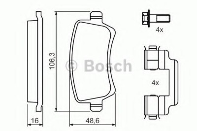 Set placute frana,frana disc VOLVO V60 (2010 - 2016) BOSCH 0 986 494 213 foto