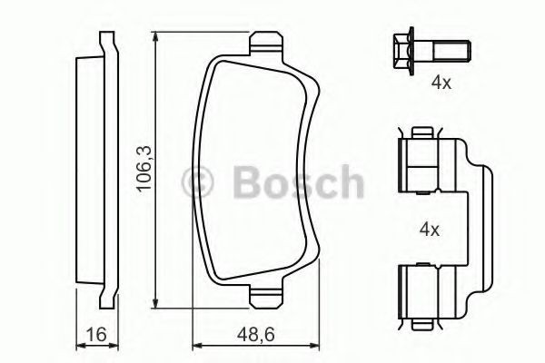 Set placute frana,frana disc VOLVO V60 (2010 - 2016) BOSCH 0 986 494 213