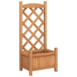 Cumpara ieftin Jardiniera cu spalier, maro, 40x30x90 cm, lemn masiv de brad