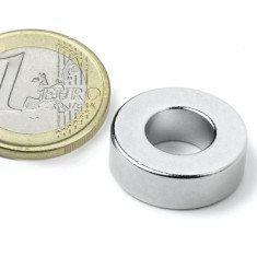 Magnet neodim inel Ø19,1/9,5 x 6,4 mm, putere 7,7 kg, N42