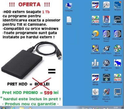 Hard Extern cu Programe Identificare piese TIR - Camioane - Gata Instalate ! foto