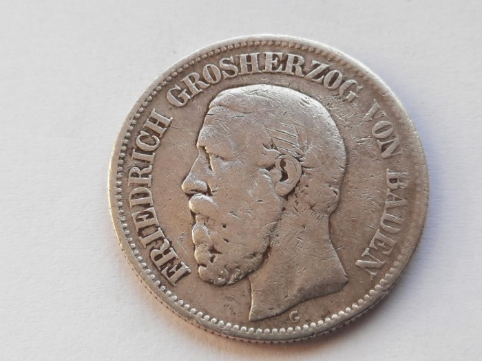 GERMANIA 2 MARK 1876 G BADEN