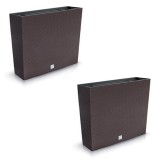 Jardiniera decorativa, imitatie ratan, Rato Case, maro, set 2 buc, 58x18x49.8 cm GartenVIP DiyLine