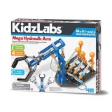 Kit constructie brat hidraulic, Mega Hydraulic Arm, KidzLabs, 4M