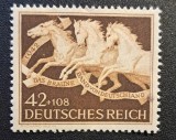 Germania (Deutsches Reich 1942) "Das Braune Band von Deutschland 1942 / Cai &icirc;n Galop" (42+108Pf Maro, MINT / Neștampilat) CLK1