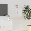 Gossi dulap tv montat pe perete, alb extralucios, 40x34,5x40 cm