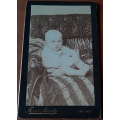 Fotografie tip CDV, bebelus, perioada interbelica