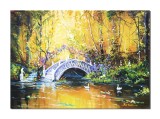 Cumpara ieftin Tablou celebru pictat manual, Podul japonez, 70x50cm ulei pe panza, reproducere Claude Monet