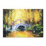 Tablou celebru pictat manual, Podul japonez, 70x50cm ulei pe panza, reproducere Claude Monet