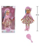 Păpușă Blondă de 32 Cm cu Pălărie &icirc;n Cutie