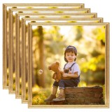 Cumpara ieftin Rame foto colaj pentru perete/masă, 5 buc., auriu, 50x50 cm MDF