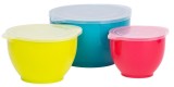 Set 3 boluri pentru salata MagicHome cu capace, 1,2/2/3,4 L