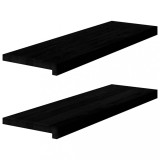 VidaXL Glafuri 2 buc maro &icirc;nchis 80x30x2 cm lemn masiv de stejar