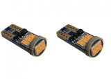 Set 2 Becuri LED Auto T10 AutoREY&reg; Premium Canbus W5W UltraBright Pentru Pozitie, Plafoniere, Portbagaj, Lumina Portocalie 3000K fara erori in bord