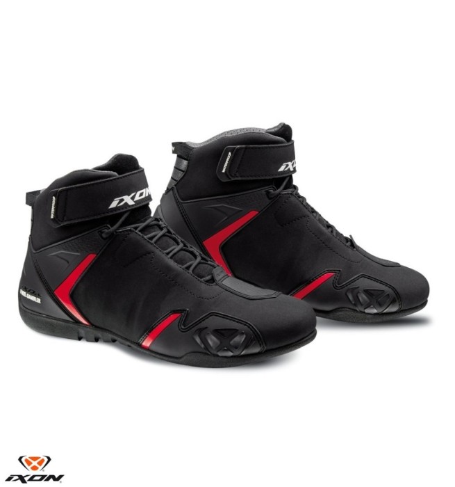 Ghete pentru scuter - motocicleta Roadster barbati All Season Ixon model Gambler MS culoare: negru/alb/rosu Negru/rosu 47
