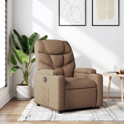Gossi fotoliu rabatabil, maro, material textil foto